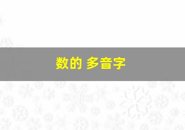 数的 多音字